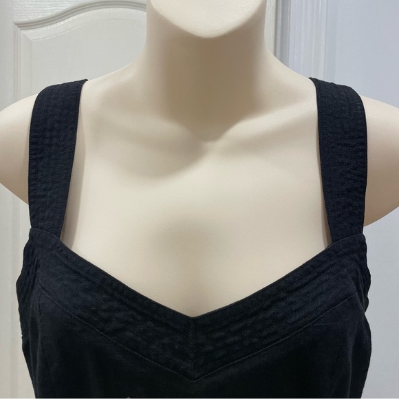 Blume Size 8 Black Dress Viscose Linen Blend, Adjustable Straps Made in Canada - Picture 2 of 15